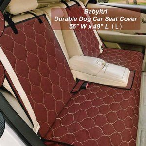 BABYLTRL Waterproof Dog Rear Seat Cover, Middle Armrest & Seat belt (Wine Red)